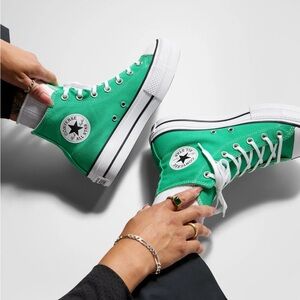 Womens Converse Chuck Taylor All Star Lift High Top Apex Green Size 5.5